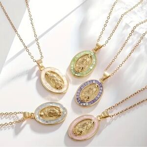 1 random Virgin Mary bling necklace